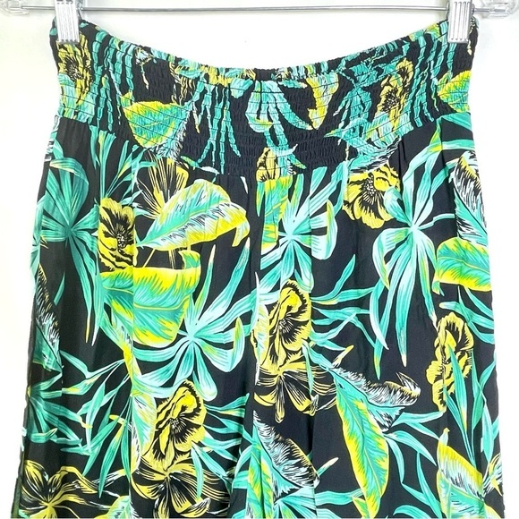 BAR III Floral Printed Black Tie Front Crop Top Long Sleeve Pants Set Sz XL/L - Picture 11 of 13